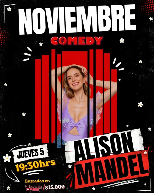 Alison Mandel 5 De Noviembre 19:30 Hrs. Comedy Restobar
