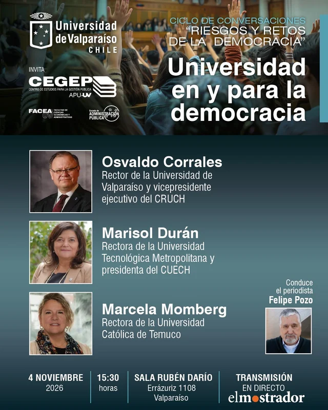 “Universidad en y para la democracia” en el Ciclo de Conversaciones “Riesgos y Retos de la Democracia”