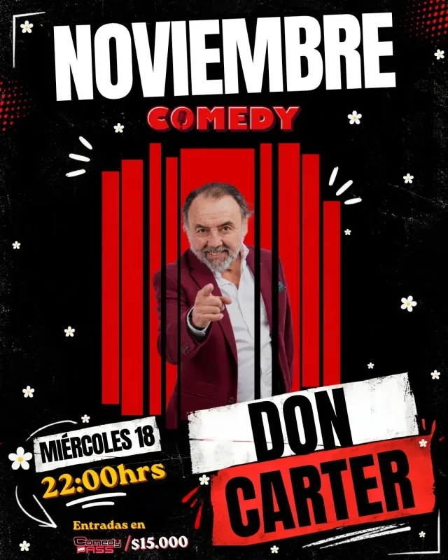 Don Carter 18 De Noviembre 22:00 Hrs. Comedy Restobar