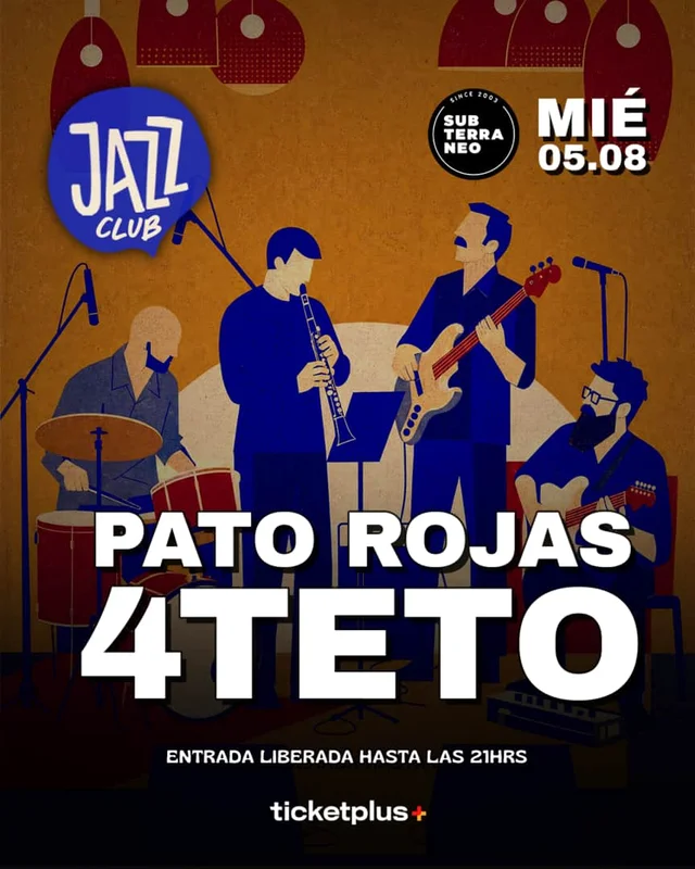 Entradas para JAZZ CLUB 🎵 MIÉRCOLES 05 AGOSTO ★ Club Subterráneo