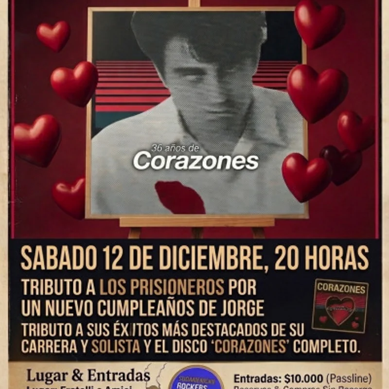 Sudamerican Rockers presenta Corazones en vivo + grandes éxitos