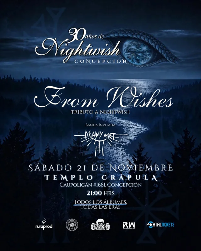 Metal Sinfónico Con From Wishes – Tributo A Nightwish Y Deadly Mist En Templo Crápula, Concepción