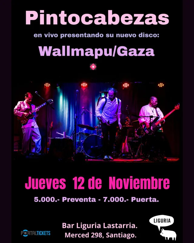 Pintocabezas Lanza Su Nuevo Disco Wallmapu/Gaza En Bar Liguria