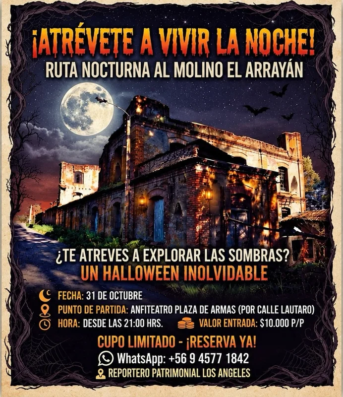 Ruta Nocturna al Molino El Arrayán: Explora las sombras este Halloween