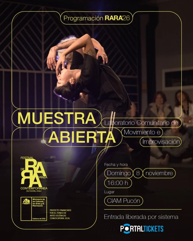 Festival Rara Pucón: Muestra Abierta Lab Creativo De Movimiento E Improvisación En Ciam - 8 De Noviembre
