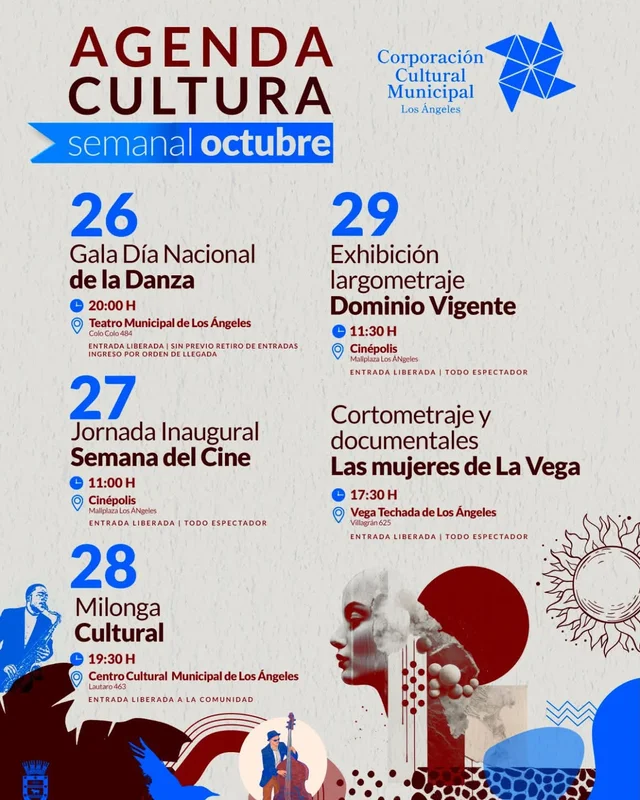Agenda Cultural Semanal de Octubre en Los Ángeles: Danza, Cine y Milonga