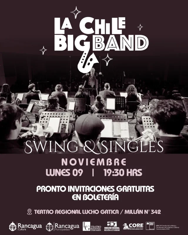 La Chile Big Band llega al teatro regional lucho gatica con su concierto "swing & singles "