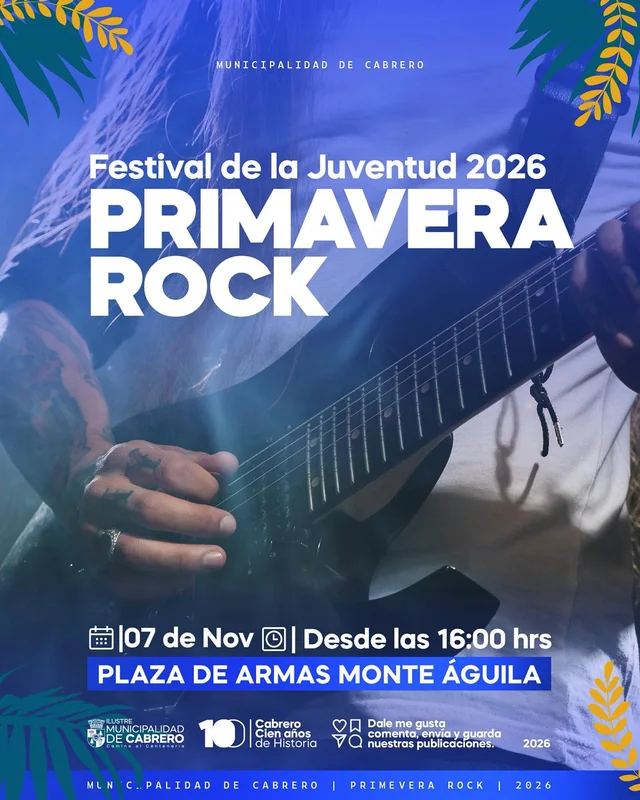 Festival de la Juventud 2026: Primavera Rock llega a Monte Águila