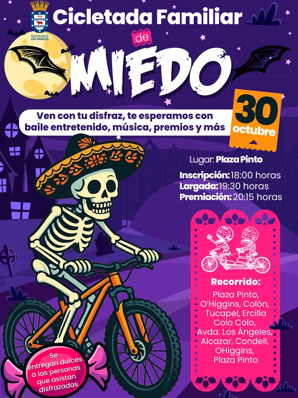 Cicletada Familiar de Miedo en Los Ángeles: 5 kilómetros de diversión con premios y bicicletas