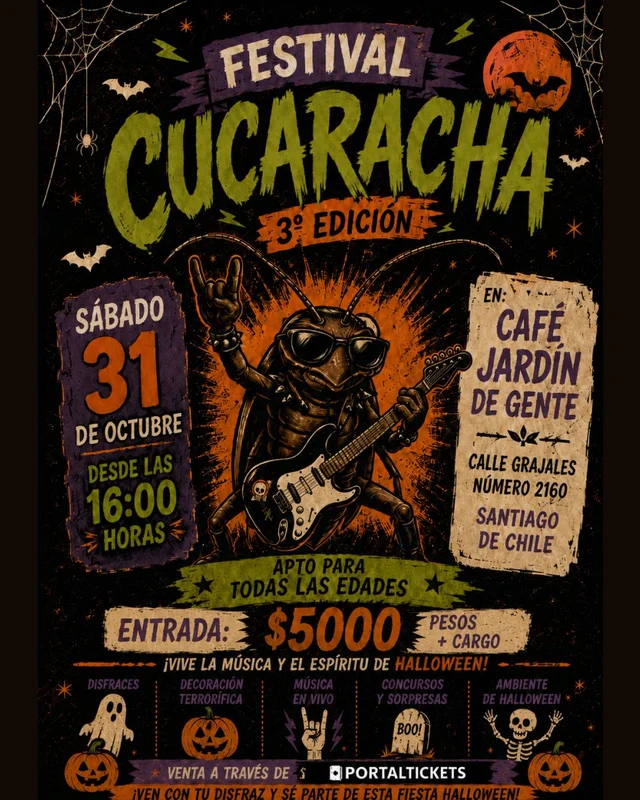 Festival Cucaracha En Jardín De Gente Café