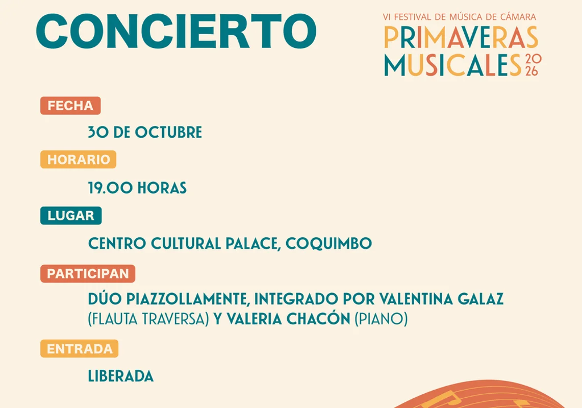 Vl Festival de Música de Cámara Primaveras Musicales 2026
