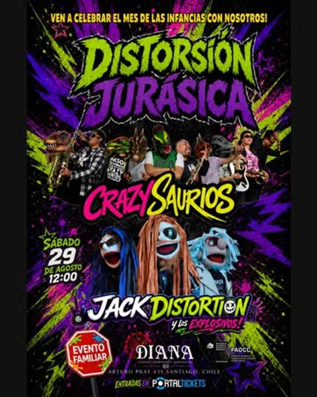 Jack Distortion + Crazysaurios: Distorsión Jurásica En Espacio Diana