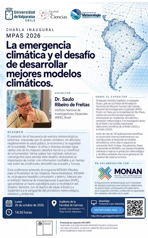 “La emergencia climática y el desafío de desarrollar mejores modelos climáticos”, charla del Dr. Saulo Ribeiro de Freitas