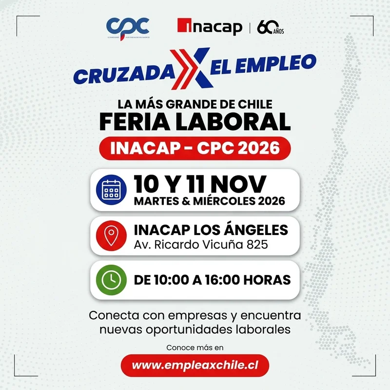 Feria Laboral INACAP–CPC 2026: Empresas pueden postular para conectar con talento local