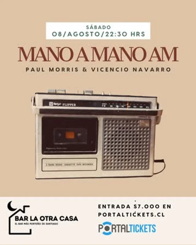 Mano A Mano Am: Vicencio Navarro + Paul Morris En Bar La Otra Casa