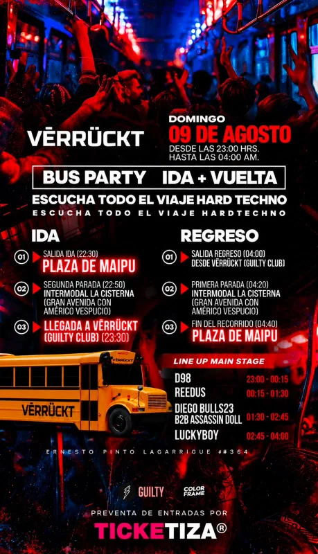 BUS PARTY: IDA + VĒRRÜCKT + VUELTA