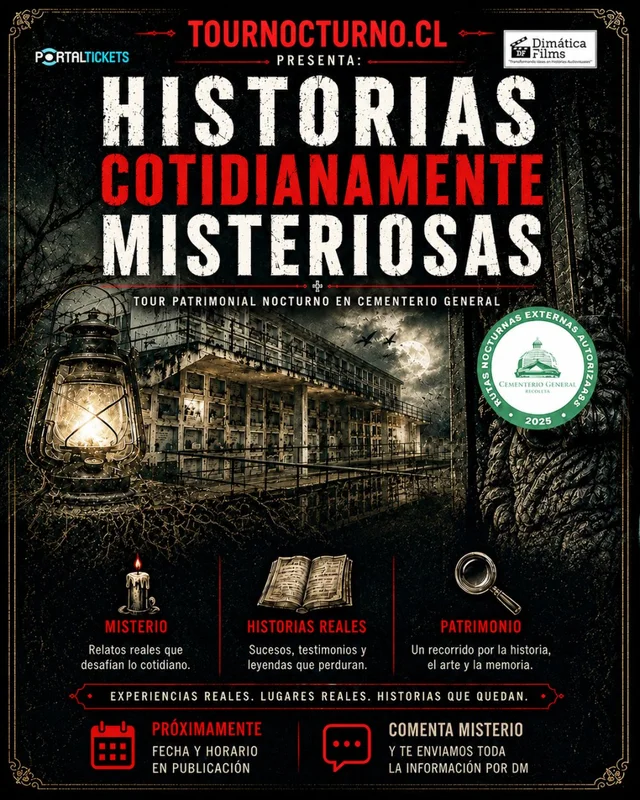 Tour Nocturno Cementerio General: Historias Cotidianamente Misteriosas - Viernes 30 De Octubre Del 2026 - 22:30 Horas