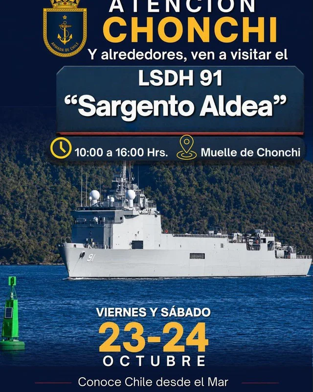Buque “Sargento Aldea” abre sus puertas en el muelle de Chonchi