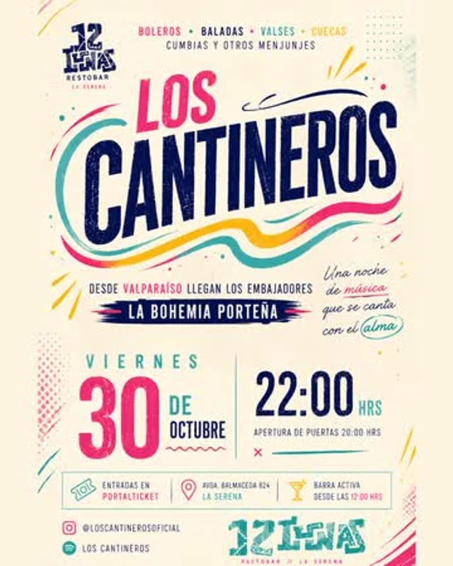 Los Cantineros En 12 Lunas Restobar, La Serena