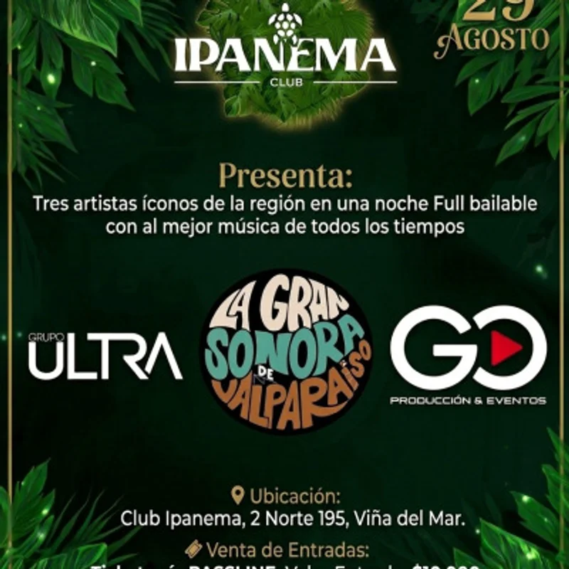 IPANEMA Fiesta Full Bailable Grupo ULTRA,La Gran SONORA,Dj GO