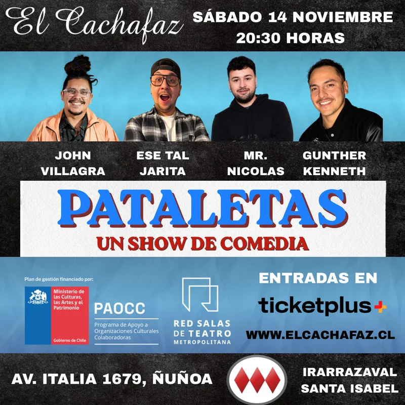 Show de stand up-Pataletas-Sabado 14 noviembre 20:30hrs