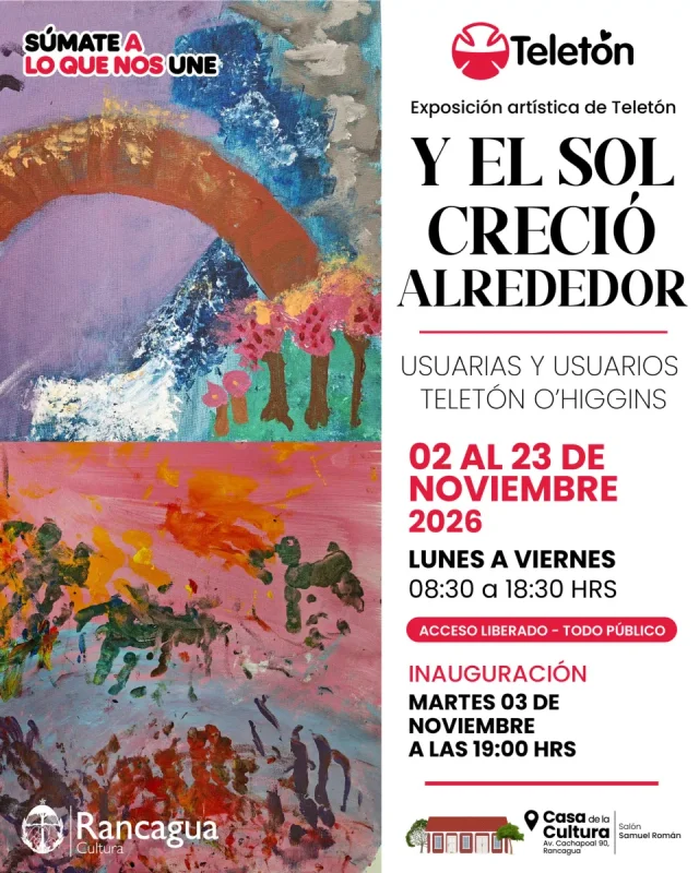 ¡Y el sol creció al rededor! Exposición artística de la teletón llega a casa de la cultura Rancagua