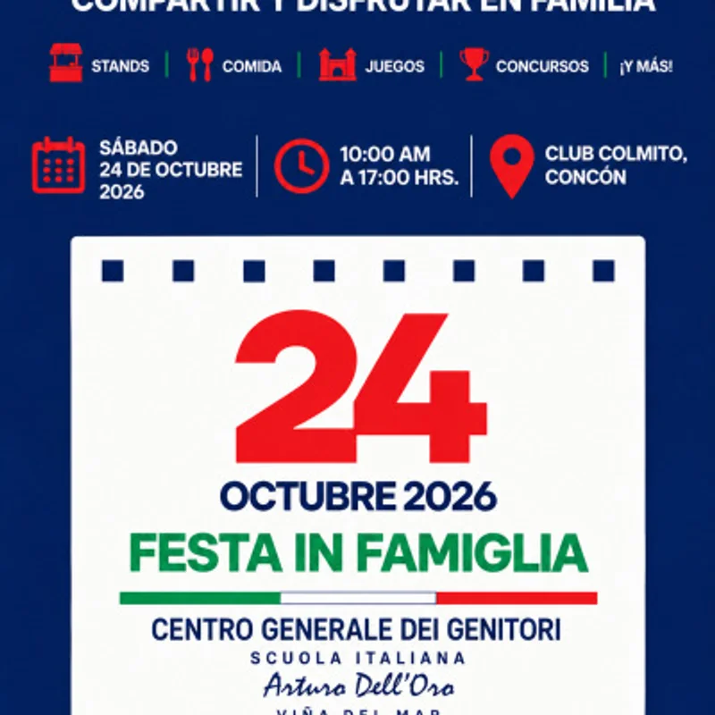 Festa in Famiglia 2026 CGG Scuola Italiana Arturo DellOro Viña del Mar