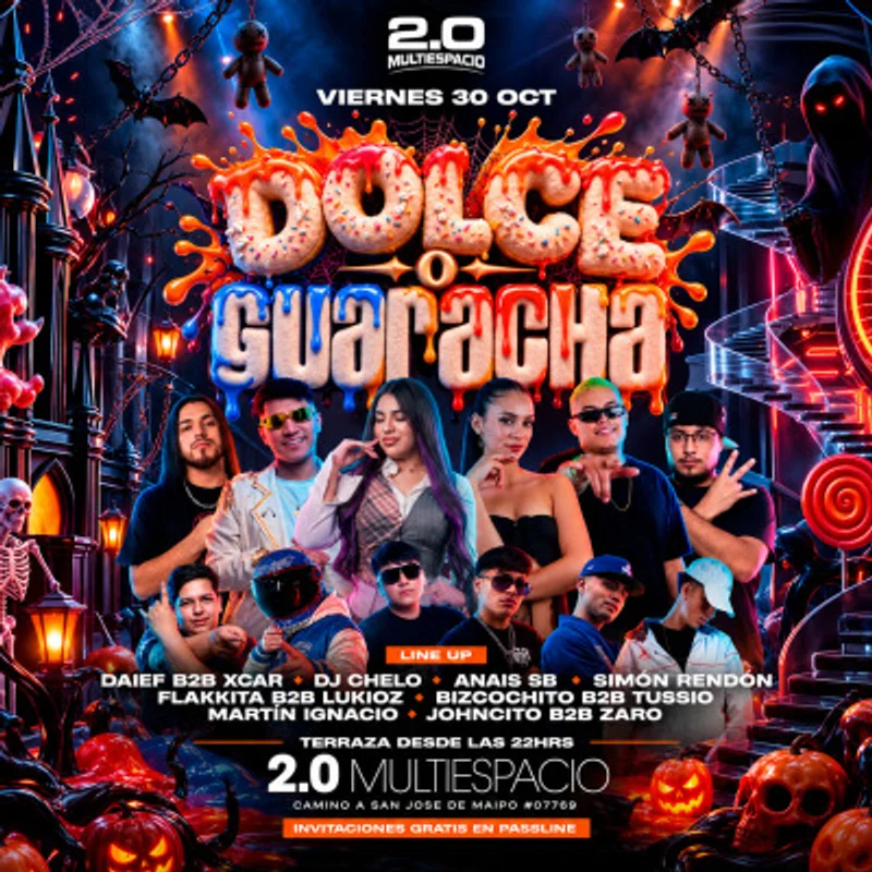 Dolce O Guaracha 🍭 / Vie. 30 Octubre En 2.0 Multiespacio / Pre Halloween 🎃