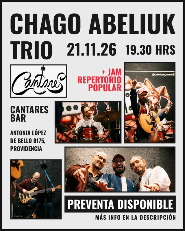 Chago Abeliuk Trio + Jam Raiz Latinoamericana En Cantares Bar