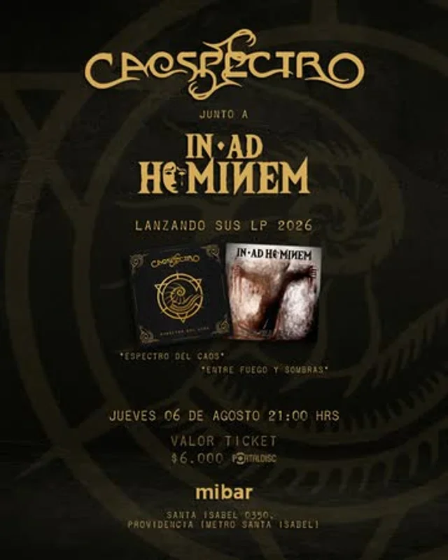 Lanzamiento Lp´S 2026: Caospectro & In Ad Hominem En Mibar