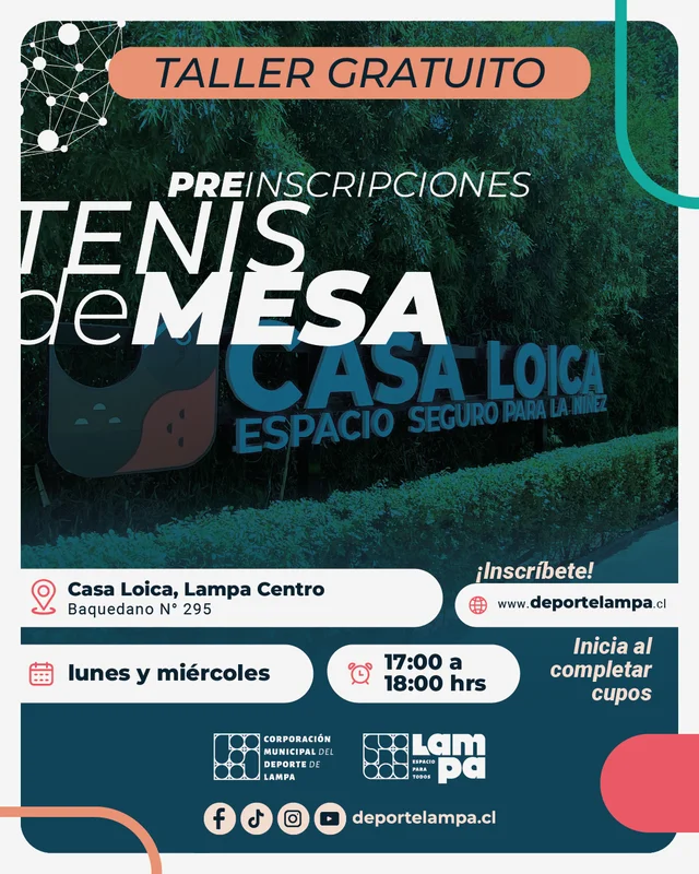Taller de Tenis de Mesa - casa Loica