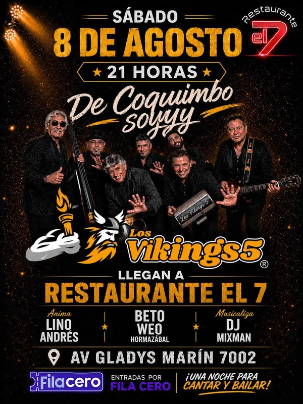 Los Vikings 5 en Restaurante El 7