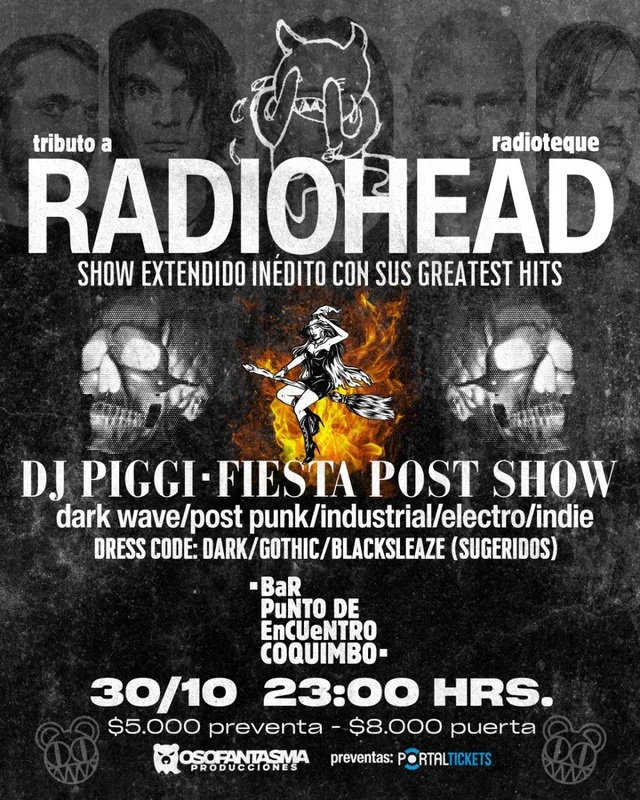 Noche De Radiohead En Vivo + Fiesta Dark En Punto De Encuentro, Coquimbo