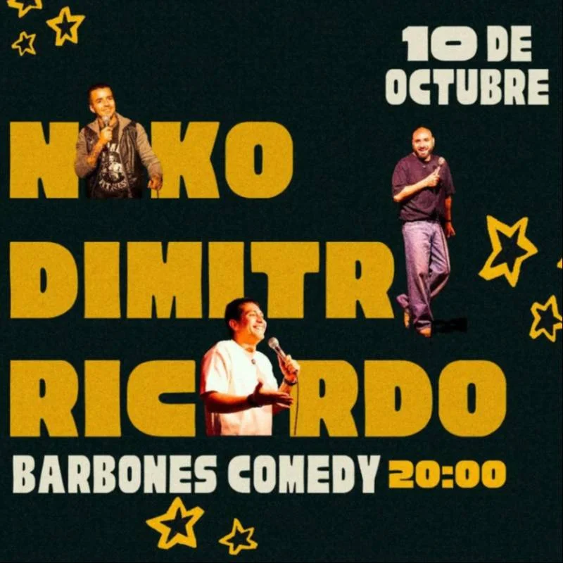 NikoNikita, Dimitri y Ricardo Ordaz en Barbones Comedy Viña del Mar