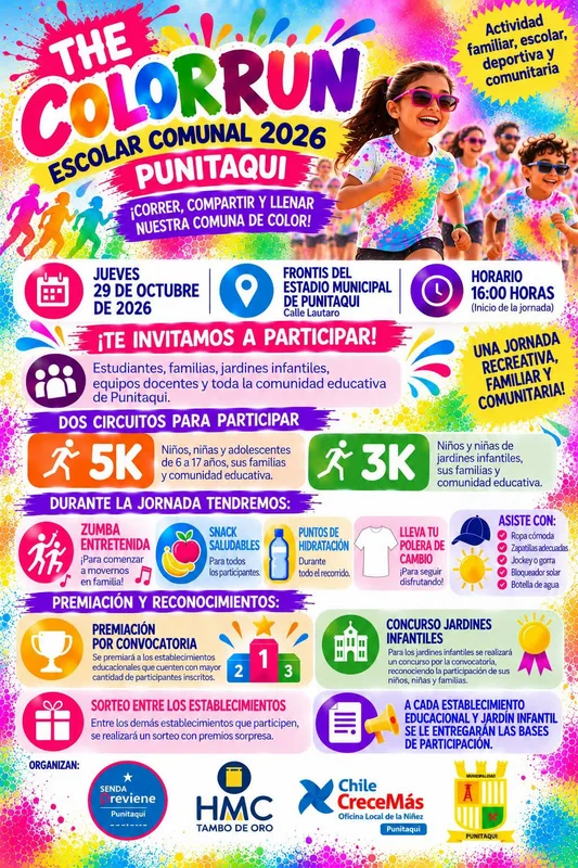 The Color run escolar comunal 2026 Punitaqui