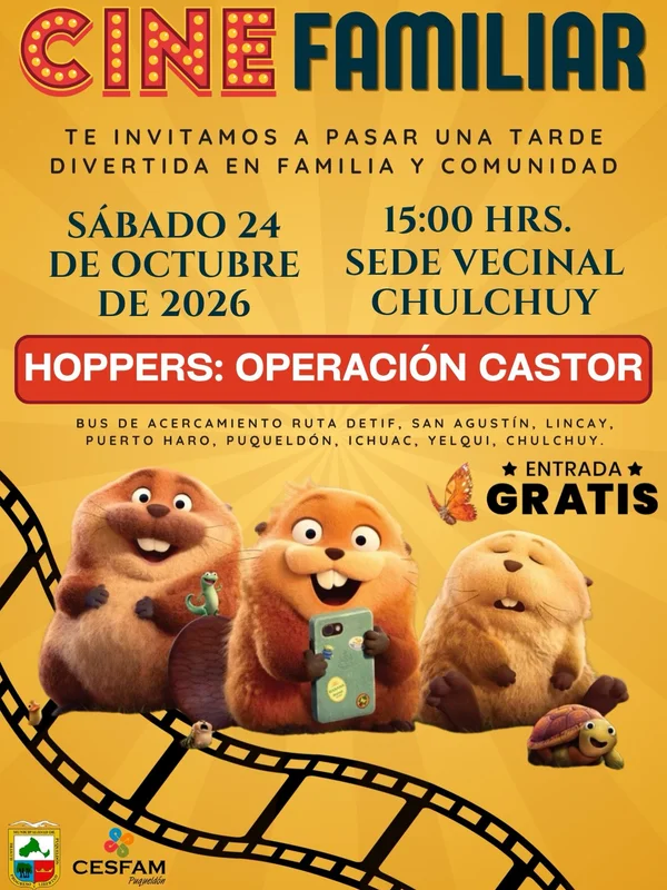 Tarde de cine familiar en Chulchuy, Isla Lemuy