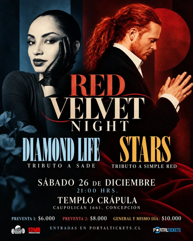 Red Velvet Night: Tributos A Simply Red & Sade En Templo Crápula, Concepción