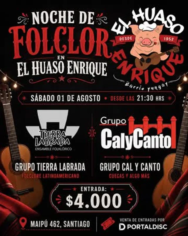 Sábado De Conciertos: Grupo Cal Y Canto Y Tierra Labrada En El Huaso Enrique