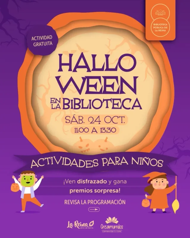 Halloween en La Reina: Biblioteca Pública tendrá talleres, pintacaritas y actividades para niños