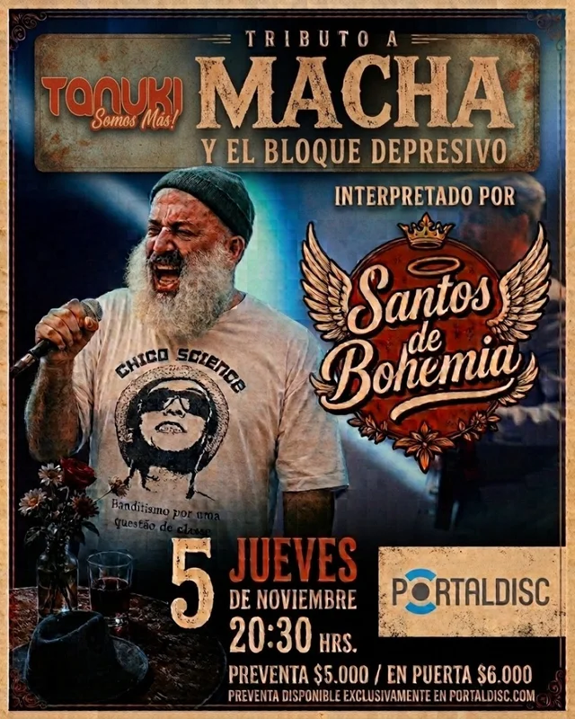 Tributo A Macha Y El Bloque Depresivo En Tanuki Restobar, Temuco