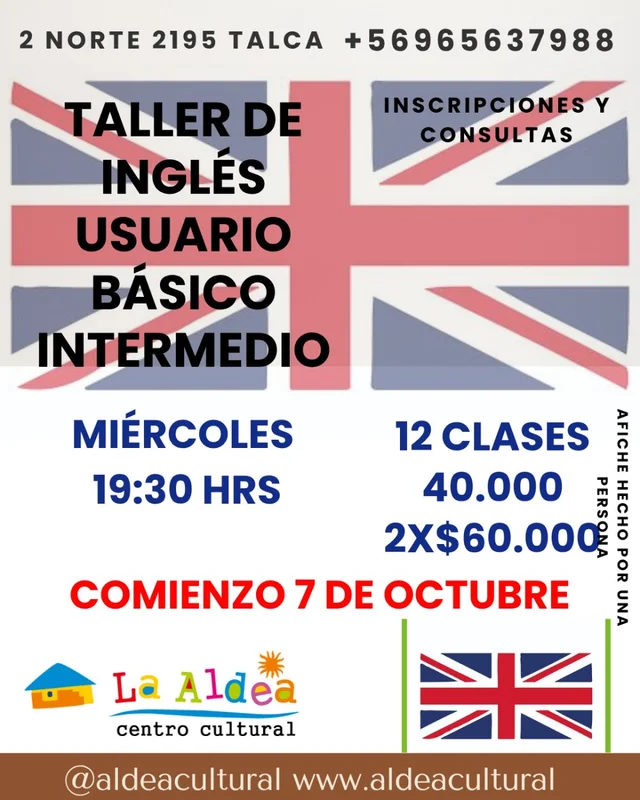Taller De Inglés Básico Intermedio En Centro Cultural La Aldea, Talca