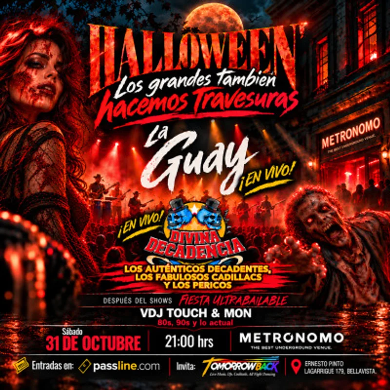 HALLOWEEN! Los grandes tambien hacemos travesuras! En vivo La Guay / La divina Decadencia + Fiesta ?