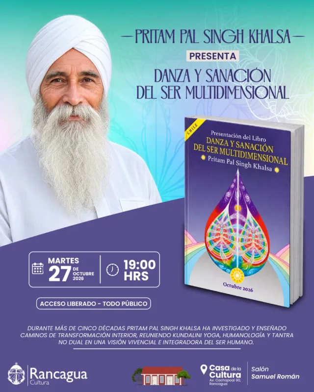 Pritam Pal Singh khalsa presentará su libro "Danza y sanación del ser multidimensional" en casa de la cultura