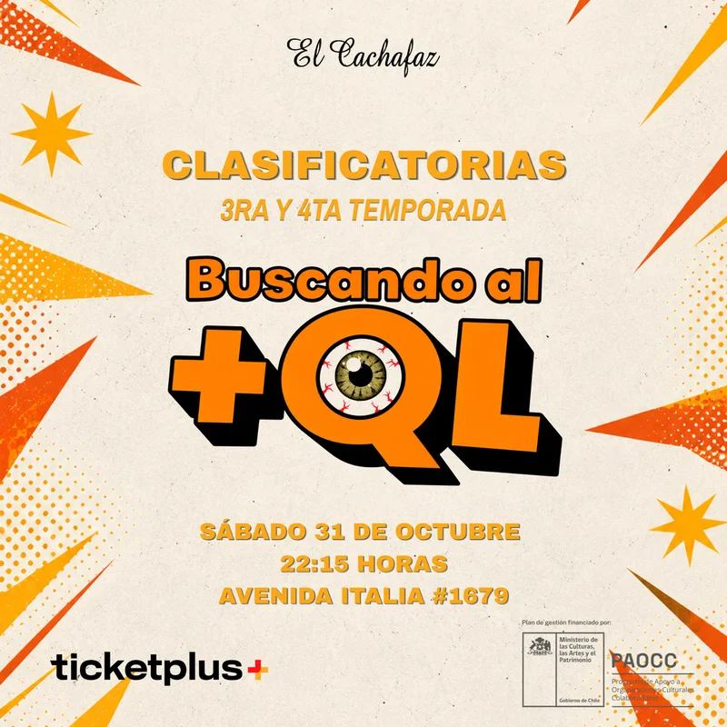 Show de Stand Up-Buscando al +QL-Sabado 31 Octubre 22:15 hrs