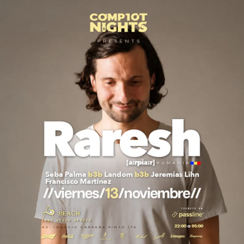 Viernes 13 Noviembre | Complot Nights: Raresh | After Beach | Reñaca - V Región