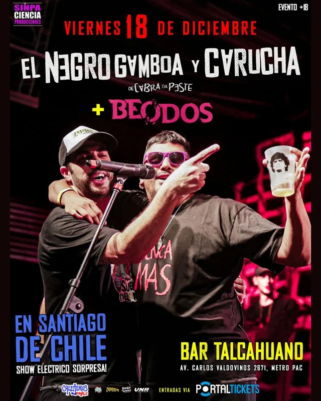 El Negro Gamboa Y Carucha + Beodos En Talcahuano Bar Rock