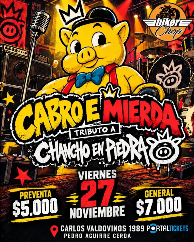 Tributo A Chancho En Piedra En Biker Chop