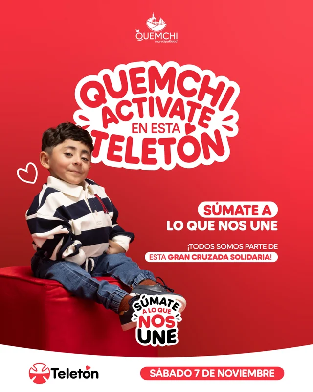 Teletón 2026 en Quemchi: cierre artístico en la Plaza de Armas