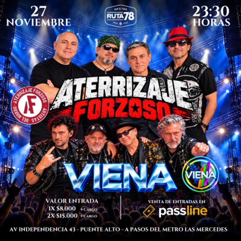 Noche con Aterrizaje Forzoso & Viena en Bar Ruta 78