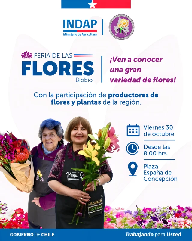 Feria de las Flores Campesinas llega a Concepción con productores del Biobío